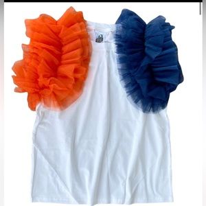 Queen Of Sparkles Navy and Orange Tee